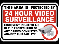 This Area Is Protected By 24 Hour Video Sign